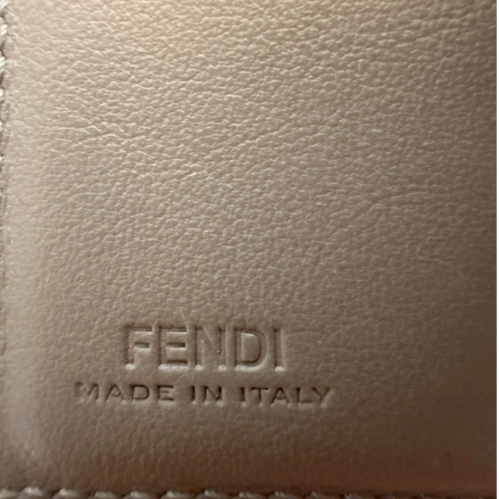FENDI Tri-fold Leather Peekaboo Brown Womens Wallet PreLoved